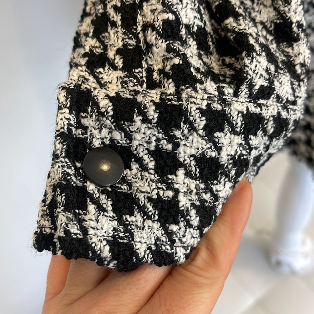 Zara Houndstooth Snap Button Jacket - image 3